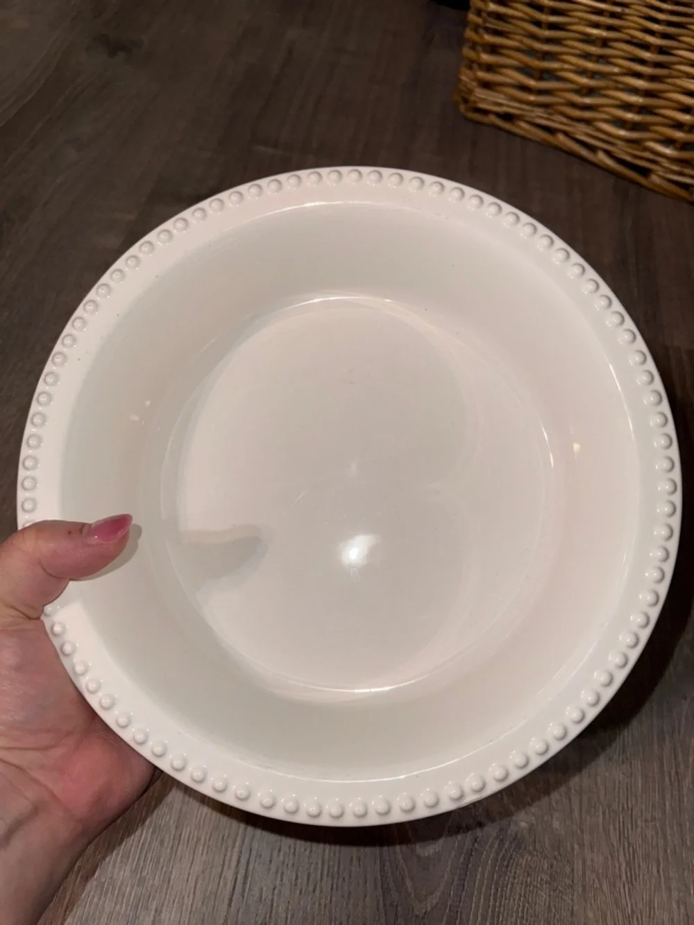 Williams- Sonoma White Beaded Rim Stoneware Pie Plate